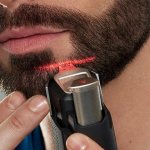 Shaving a beard with a trimmer