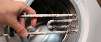Problems with the heating element of the washing machine